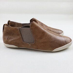 Frye Melanie Slip On Sneaker Chelsea Bootie Womens 9 Brown Leather Casual Shoe